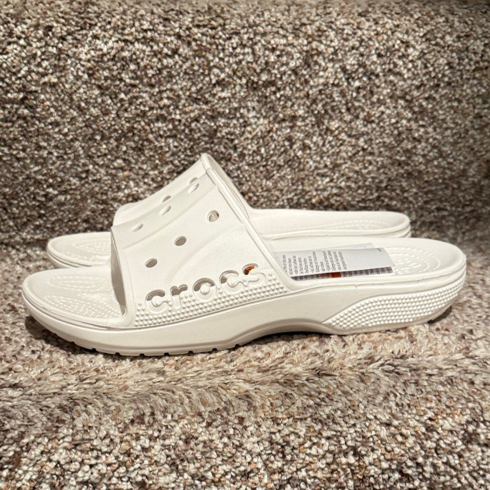 CROCS Baya II White Slide Sandals - Classic Slip-On. NWT